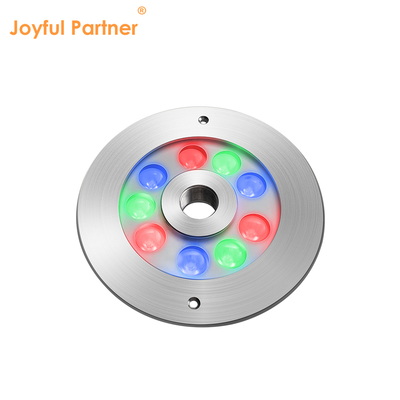 Joyful Partner Stainless Steel IP68 Waterproof DC24V 18W RGB DMX Underwater LED Fountain Light