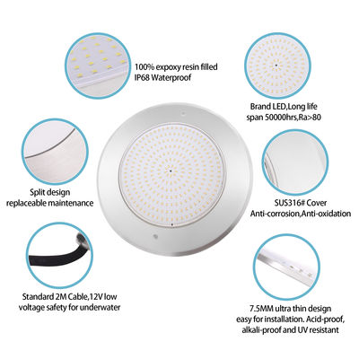 Underwater RGB Led Pool Lamp 6W 12W 18W 25W 35W IP68 SMD LED 316Stainless Steel