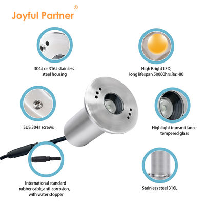 IP68 Buried Underwater Light 3W RGB3in1 LED Stainless steel 316L DC24V Decoration For Pool