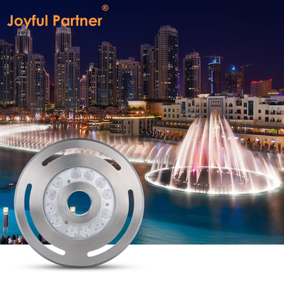 Underwater Fountain Light IP68 12W 24W 36W Warm White Blue RGB Stainless Steel 316L With Diameter 285mm
