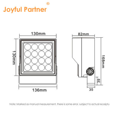LED Garden Low Voltage Spot Light Die-Casting Aluminum Material Square 130*130mm Single Color 3000K