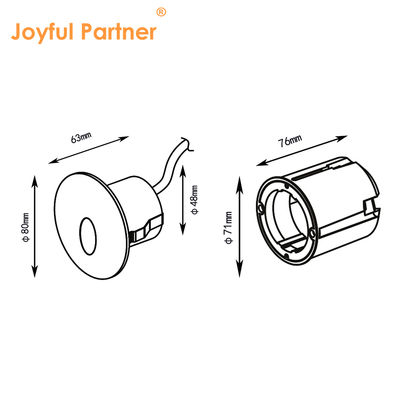 Customize Recessed Step Lights AC220V Die-casting Aluminum Body With Plastic Mounting Sleeve