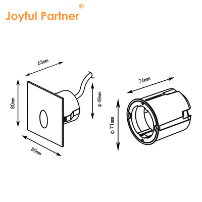 Square Shape LED Stair Light Waterproof Step Lamp Corridor Wall Mount for Outdoor Conner Corridor
