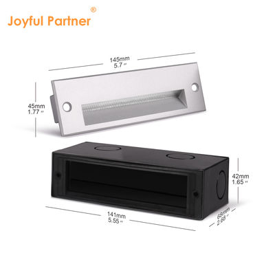 IP65 3W  LED Step Lamp Recessed Mount 145*45mm Osram SMD LED Single Color Aluminum Glass With Clips