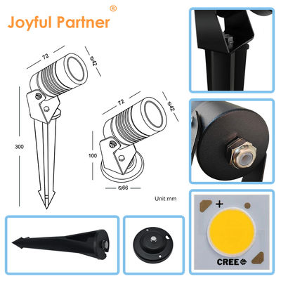 Joyful Partner Led Garden Spotlights Outdoor 6W COB DC12V/DC24V 3000K Warm White For Walkway Garden Path