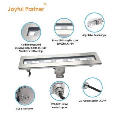18W Linear Underwater Pool Light Hot Selling 316 Stainless Steel IP68 Waterproof With Tripod