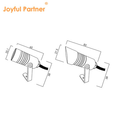 Outdoor Garden Spot Light 1W IP65 DC24V Warm White Garden Lighting For Trees Walls