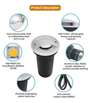 IP67 LED Walk Over Inground Light 1W 2W 3W One Two Four Ways With Plastic Back Box