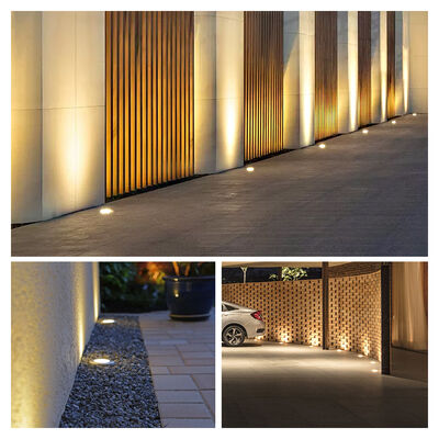Recessed Mini Deck Light 12V 24V 1W 2W LED Single Color DIA 38MM For Garden Square
