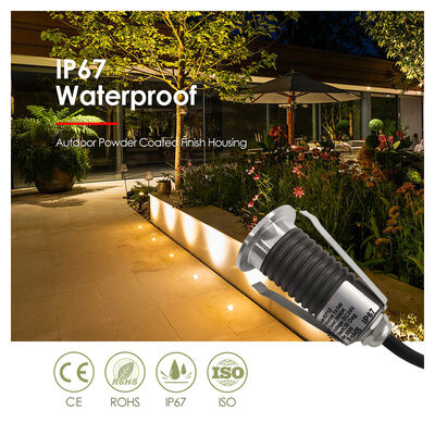 Recessed Mini Deck Light 12V 24V 1W 2W LED Single Color DIA 38MM For Garden Square
