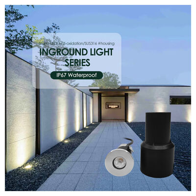 Recessed Mini Deck Light 12V 24V 1W 2W LED Single Color DIA 38MM For Garden Square