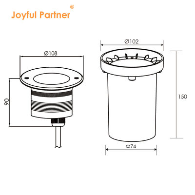 Underground LED Garden Lights 3W 6W 9W DC12V-24V DIA108MM With Beam Angle 30 Degree