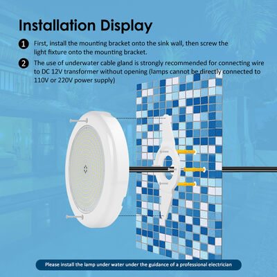 Submersible Pool LED Lights IP68 Wall Mounted RGB Color 42W 12VAC Pool Equipment