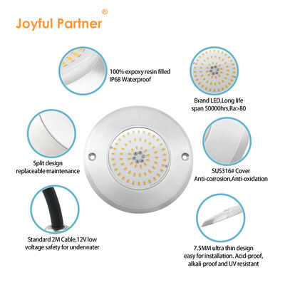 Swimming Pool Led Lights 316 Stainless Steel Material PAR56 Full Resin Filled IP68