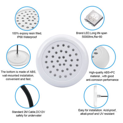 Pool Led Swimming RGB IP68 Waterproof Fully Glued DC12V 25W UV Resistant With Remote Control