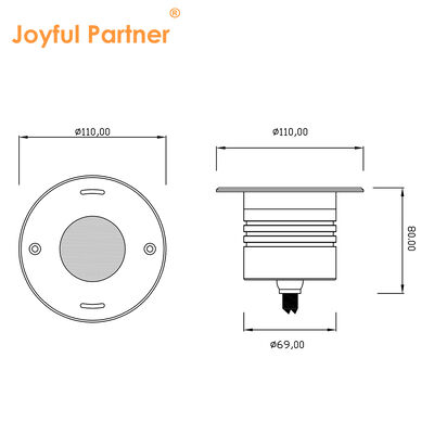 Underwater LED Lighting Fixture Recessed Mounted 4*2.5W RGB3in1 DMX 24 Volt IP68 Stainless Steel Material Body