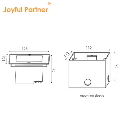Square Inground Deck Uplight 125*125MM ADC12 Die-Casting Aluminum Housing High SMD LED With Deep Anti-glare Design