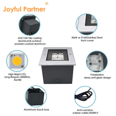 Advanced Square LED Underground Lights 24V 8W 316 Stainless Steel With 2 Year Replacement Warranty