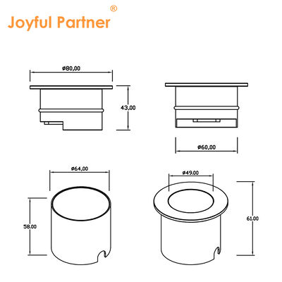 Polarization Underground Lights 4W DC12V 24V Beam Angle 30*40Degree IK Rate 08 Pure Aluminum 6063# Housing