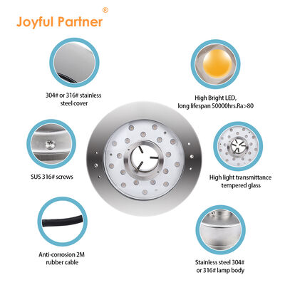 Underwater Fountain Lamp IP68 18W RGB Stainless Steel 316 for Musical Fountain
