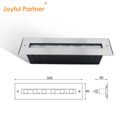 LED Underwater Linear Light IP68 DC24V 6W 12W Recessed Rectangle 328MM Length With 8MM Tempered Glass