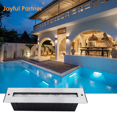 LED Underwater Linear Light IP68 DC24V 6W 12W Recessed Rectangle 328MM Length With 8MM Tempered Glass