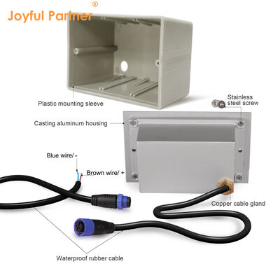 LED Recessed Wall Light SMD LED 120° Downward Light Distribution AC100-240V Aluminum Material For Outdoor Use