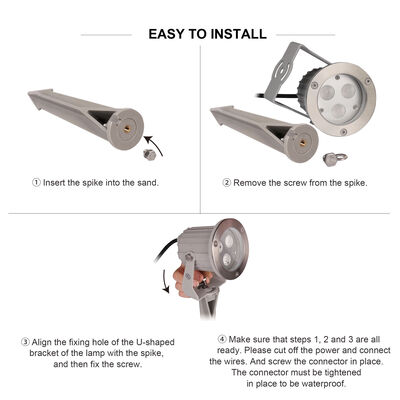 IP65 LED Garden Spot Lights Aluminum GU10 Bulb 0.5M Cable for Outdoor Pathway Lighting