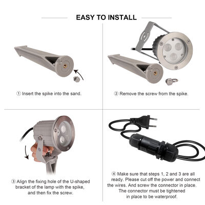 Waterproof LED Garden Spot Lights With Plastic Spike LED GU10 MR16 Bulb For Garden Yard