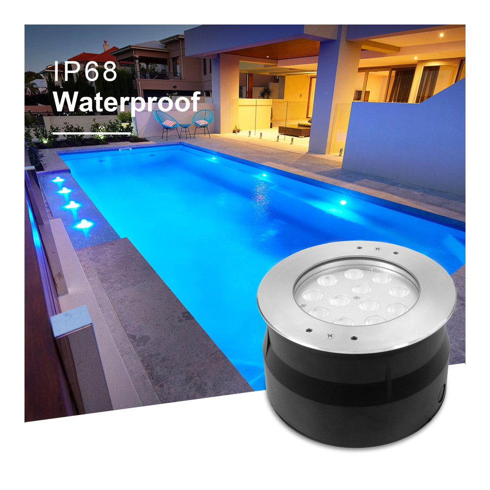 Waterproof RGB LED Pool Light DMX512 Control 24V White12W 24W RGB IP68