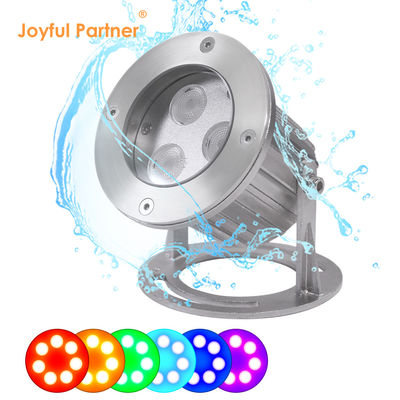 IP68 RGB Fountain LED Lights Underwater Stainless Steel LED Fountain Spot Light