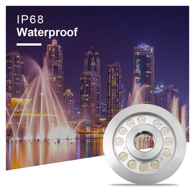 IP68 LED Fountain Light 36W Stainless Steel 3 In 1 RGB Underwater Light