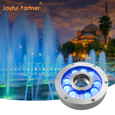 Nozzle Fountain Light with Center Hole 18W Dmx Control Rgb 3in1 LED Garden IP68 Dia 160mm with Stainless Steel 316L