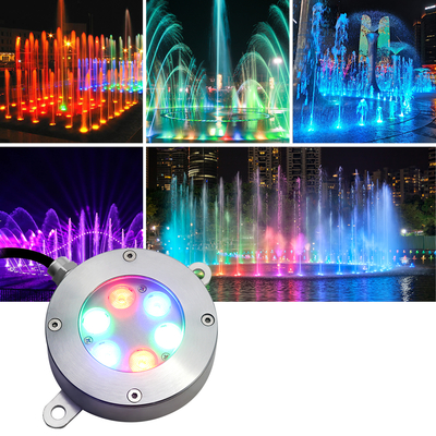 DMX LED Fountain Light IP68 Waterproof Stainless Steel Body Support DMX512 6W 12W 18W