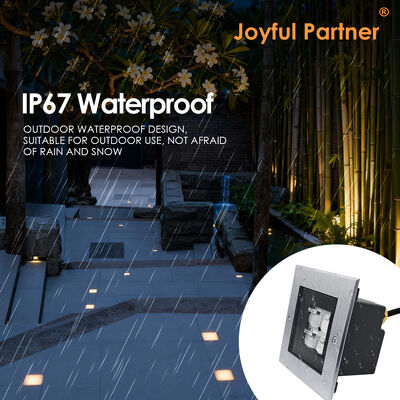 Square Steel Inground Up Light AC100-240V 4*2W LED 316 Stainless Steel Trim With 0.5M Electrical Cable
